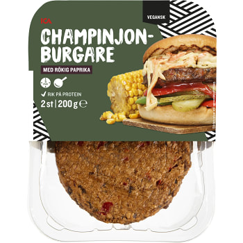 Champinjonburgare Rökig paprika 2x100g 200g ICA