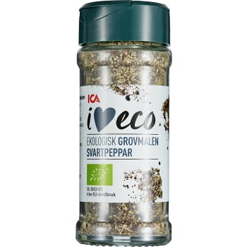 Svartpeppar Grovmalen Ekologisk 34g ICA I love eco