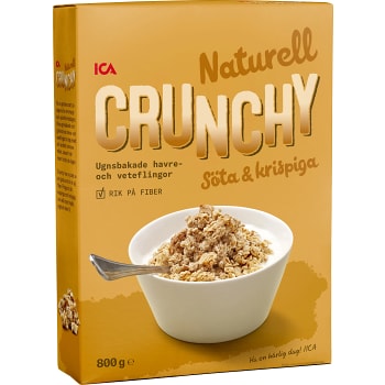 Flingor Crunchy Naturell Mindre socker 800g ICA