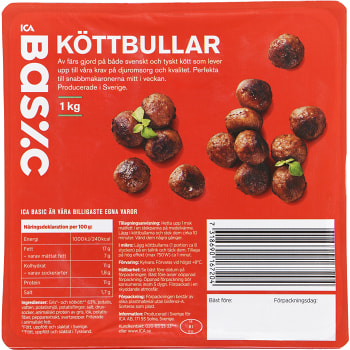 ica basic köttbullar innehåll ica basic köttbullar innehåll