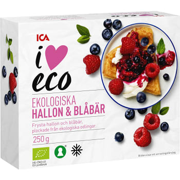 Bär Hallon & blåbär Ekologisk Fryst 250g ICA I love eco