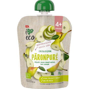 Mellanmål Barn Päronpuré 4+mån 90g ICA I lov eco