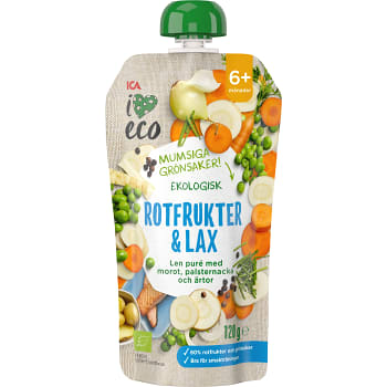 Barnmat Rotfrukter & lax 6m 120g ICA I love eco