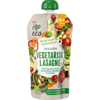 Barnmat Vegetarisk lasagne 6m Ekologisk 120g ICA I love eco | Handla online  från din lokala ICA-butik