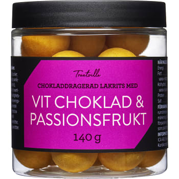 Lakritskulor Vit choklad & Passionsfrukt 140g Treatville