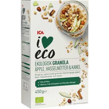 Granola Äpple kanel Ekologisk 450g ICA I Love ECO