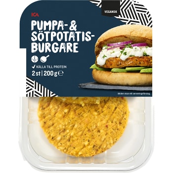 Pumpa & Sötpotatisburgare Vegansk 200g ICA