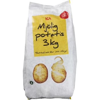 Mjölig tvättad potatis 3kg Klass 1 ICA