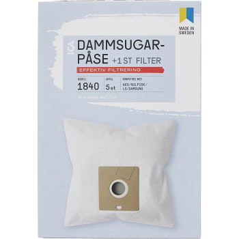 Dammsugarpåse 1840 5 p ICA | Handla online från din lokala Dammsugarpåsar | Handla online från din lokala ICA butik