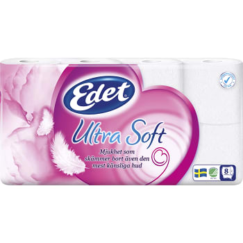 Toalettpapper Ultra Soft 8-p Miljömärkt Edet