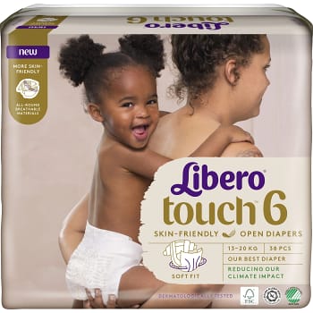 Blöjor Touch Strl 6 13-20kg Miljömärkt 38-p Libero