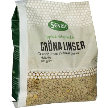 Gröna linser 900g Sevan