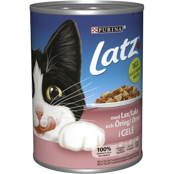 Kattmat Våt Öring & lax Gele 400g Latz