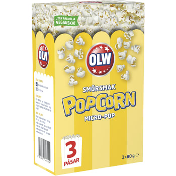 Popcorn Smörsmak Micropop 3-p 240g OLW