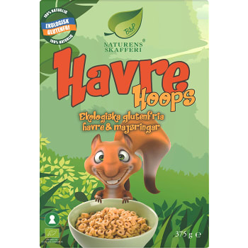 Flingor Havre Hoops Glutenfri Ekologisk 375g Naturens skafferi