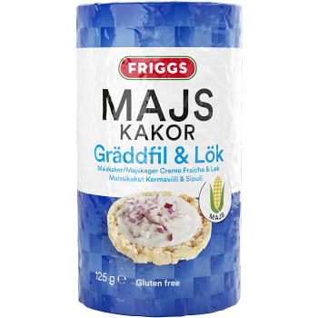 Majskakor Gräddfil & lök 125g Friggs