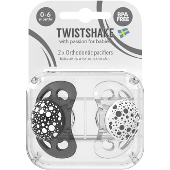 Napp 0-6mån Svart/vit 2-p Twistshake