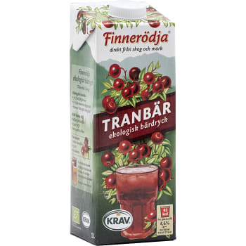 Tranbärsdryck 1L KRAV Finnerödja