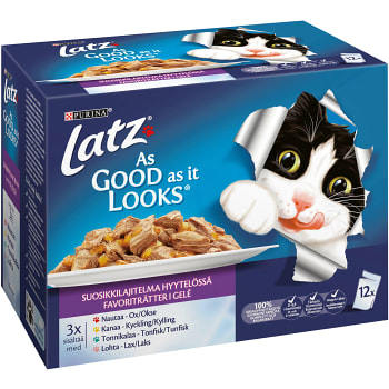 Kattmat Våt Favoriträtter 100g 12-p Latz