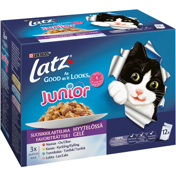 Kattmat Våt Junior Favoriträtter 100g 12-p Latz