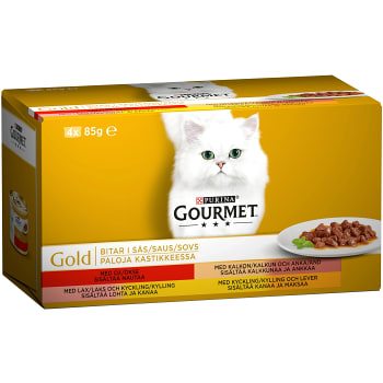 Kattmat Kött i sås 4-p 340g Gourmet