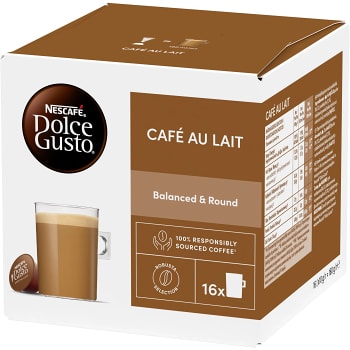 Kaffekapslar, Dolce Gusto, Café au lait, 16-p, Nescafe