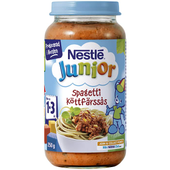 Junior spagetti köttfärssås Från 1-3år 250g Nestle