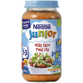 Junior mild taco med ris Från 1-3år 250g Nestle