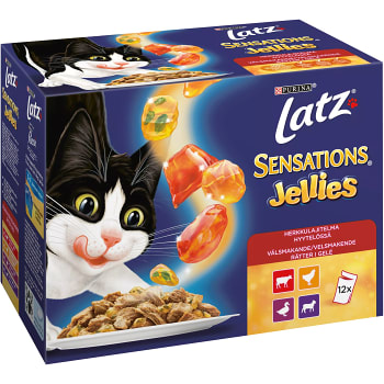 Kattmat Våt Sensations jellies 12-p 1200g Latz