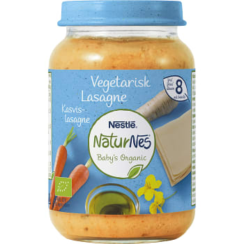Barnmat Vegetarisk lasagne 8mån Ekologisk 190g Nestle