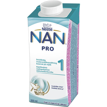 Bröstmjölksersättning NAN Pro1 0mån Drickfärdig 200ml Nestle