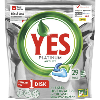 Maskindisktablett Platinum Green 29-p Miljömärkt Yes