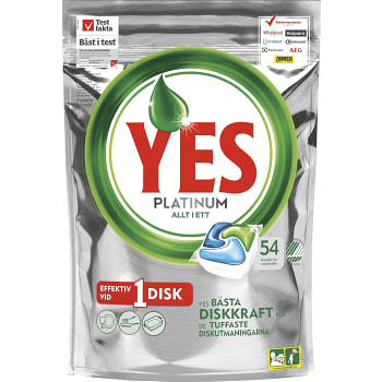 Maskindisktabletter Platinum Green 54-p Miljömärkt Yes