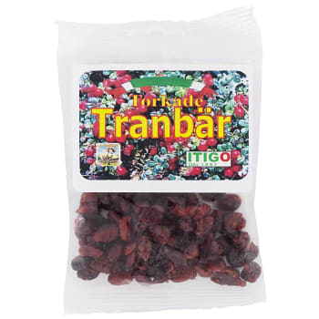 Torkade tranbär 50g Klass 1 La Gustosa