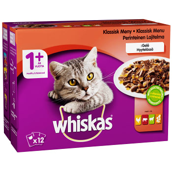 Kattmat Kött i gelé 12-p 1,2kg Whiskas
