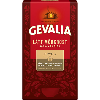 Kaffe Lätt Mörkrost Brygg 450g Gevalia