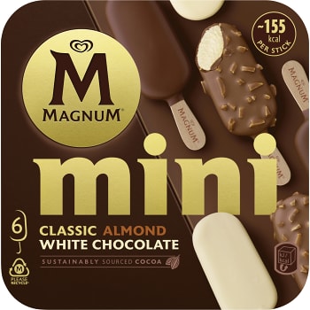 Glass Mini Classic Almond & White 6-p Magnum