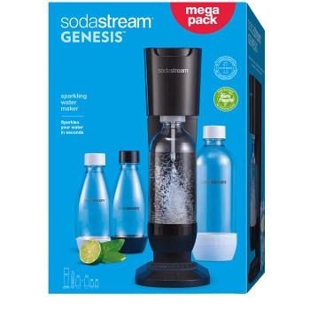 Kolsyremaskin Genesis Black Metallic Mega pack Sodastream