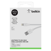 Lightningkabel 2.1A Vit 3m Belkin
