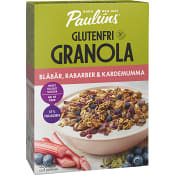 Granola blåbär & rabarber Glutenfri 350g Pauluns
