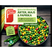 Ärter majs & paprika Fryst 600g Findus