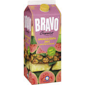Ananas & guavajuice med äpple & apelsin 2l Bravo