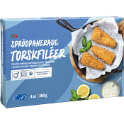 Sprödpanerad torskfilé 4-p Fryst 360g ICA