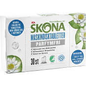 Maskindisktablett Parfymfri 30-p Miljömärkt ICA Skona