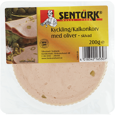 Kyckling/Kalkonkorv oliv