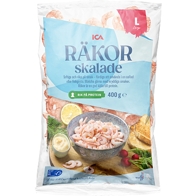 Stora skalade räkor
