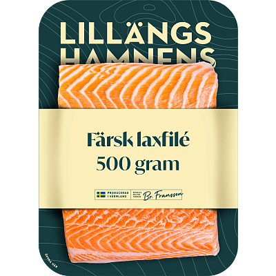 Färsk lax i bit